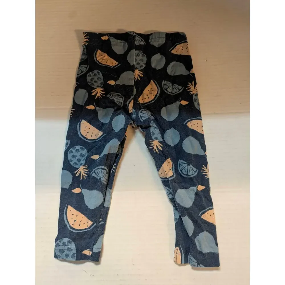 Carter's Baby Girls Teal Tropical Fruit Print Knit Leggings Pants 18 Months NWT